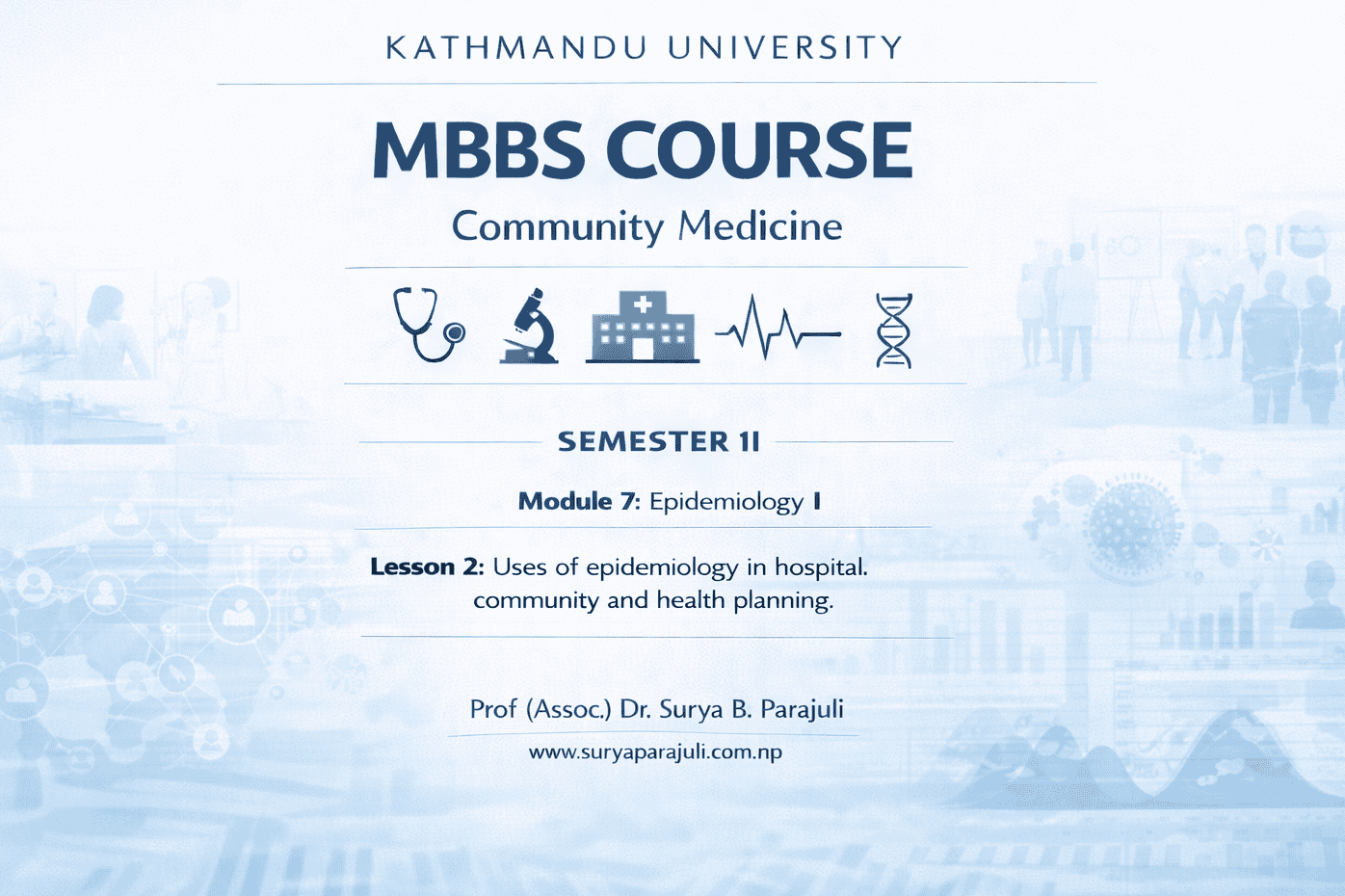 Uses of epidemiology in hospital, community and health planning